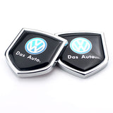 2PCS VW Metal Car Rear Sticker Shield Trunk Emblem Badge Decal
