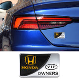 Honda VIP OWNERS Metal Car Stickers Rear Emblem Badge