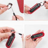BMW M Power Logo PU Leather Carbon Fiber Car Keyring
