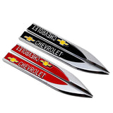 2pcs/set Chevrolet SS Metal Car Fender Side Sticker Emblem Badge Decal