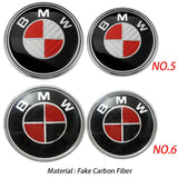 2PCS BMW Logo X1 X3 X5 X6 1 3 5 7 Series 82mm Car Front Hood Sticker 74mm Auto Trunk Emblem Rear Badge Decal