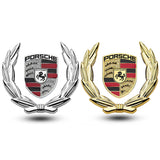 Porsche Wheat Metal Car Window Sticker Emblem Badge Decal