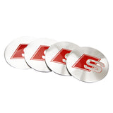 4pcs 56/60/65/75/90mm Audi Quattro Sline RS Car Wheel Center Hub Cap Sticker Decal