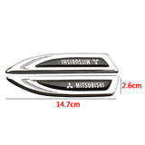 2pcs Mitsubishi Ralliart Metal Car Side Fender Emblem Sticker Decal