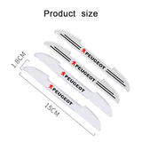 4pcs Peugeot Car Door Bumper Strip Anti-collision Protection Sticker