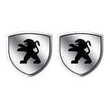 2pcs 39x39mm Peugeot Shield Metal Car Window Sticker Emblem Badge Decal