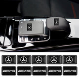 10pcs Mercedes Benz AMG Epoxy Car Armrest Button Sticker
