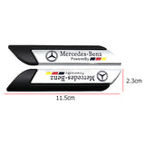 2pcs Mercedes Benz AMG Logo Metal Car Side Sticker Emblem Badge Decal Auto Body Decoration