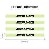 4pcs Mercedes Benz AMG Luminous Car Door Bumper Strip Anti-collision Protection Sticker