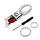 BMW Logo PU Leather Braided Rope Car Keychain