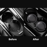 2pcs/set Peugeot Carbon Fiber Car Water Coaster Non-slip Mat