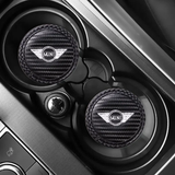 2pcs/set MINI Cooper Carbon Fiber Car Water Coaster Non-slip Mat