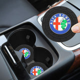2pcs/set Alfa Romeo Logo PVC Waterproof Car Water Coaster