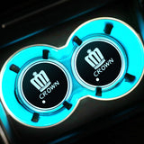 2pcs Toyota Logo Car Water Coasters 7-color LED Light Cup Mat Holder