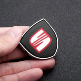 2pcs 39x39mm SEAT Shield Metal Car Window Sticker Emblem Badge Decal