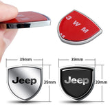 2pcs 39x39mm Jeep Shield Metal Car Window Sticker Emblem Badge Decal