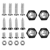 4pcs/set Mercedes Benz AMG Brabus Smart Logo Stainless Steel Car License Plate Bolts