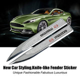 2pcs Mazda Logo Metal Car Side Fender Sticker Emblem Badge