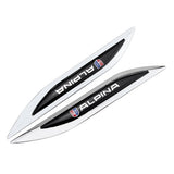 2pcs BMW M Power Alpina Logo Metal Car Sider Fender Sticker Emblem Badge