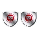 2pcs 39x39mm Jaguar Shield Metal Car Window Sticker Emblem Badge Decal