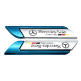 2pcs Mercedes Benz AMG Logo Metal Car Side Sticker Emblem Badge Decal Auto Body Decoration