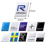 Volvo R Design Sweden Moose Test AWD Logo Metal Car Rear Sticker Decal Emblem Badge