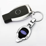 Ford Mustang Skull Metal Car Keychain Key Holder