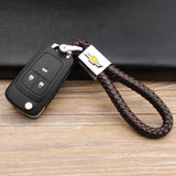 Chevrolet Logo PU Leather Braided Rope Car Keychain