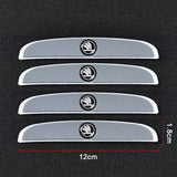 4pcs/set Skoda Car Door Mirror Side Anti Collision Sticker Bumper Strips