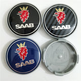 6pcs/set SAAB Car Front Rear Emblem Badge Auto Wheel Hub Caps