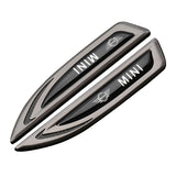 2pcs MINI Cooper Metal Car Side Fender Emblem Sticker Decal