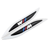 2pcs BMW M Power Alpina Logo Metal Car Sider Fender Sticker Emblem Badge