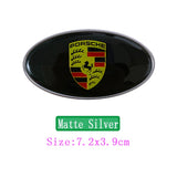 Porsche Elliptical Metal Car Window Sticker Emblem Badge Decal