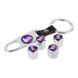 4pcs/set SAAB Car Air Valve Stem Cap Auto Tyre Valve Covers with Keychain