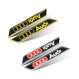 2pcs Audi Logo Car Fender Side Sticker Decal Emblem Badge