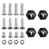 4pcs/set Tesla Logo Stainless Steel Car License Plate Bolts