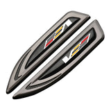 2pcs Cadillac V Logo Metal Car Side Fender Emblem Sticker Decal