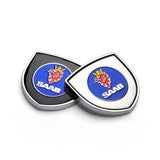 2pcs 39x39mm SAAB Shield Metal Car Window Sticker Emblem Badge Decal