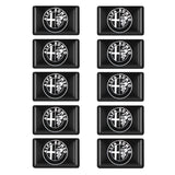 10pcs Alfa Romeo Epoxy Car Armrest Button Sticker