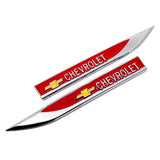 2pcs/set Chevrolet SS Metal Car Fender Side Sticker Emblem Badge Decal