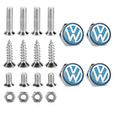 4pcs/set Volkswagen GTI ABT R SR Logo Stainless Steel Car License Plate Bolts