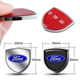 2pcs 39x39mm Ford Mustang Shield Metal Car Window Sticker Emblem Badge Decal