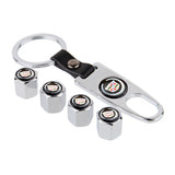 4pcs/set Cadillac Car Air Valve Stem Cap Auto Tyre Valve Covers with Keychain