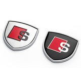 2pcs 39x39mm Audi Sline Shield Metal Car Window Sticker Emblem Badge Decal