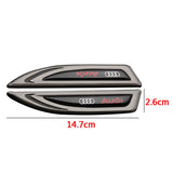 2pcs Audi Sline Quattro Logo Metal Car Fender Side Sticker Decal Emblem Badge