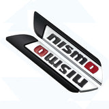 2pcs Nissan Nismo Logo Metal Car Side Sticker Emblem Badge Decal Auto Body Decoration