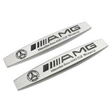2pcs Mercedes Benz AMG Brabus Lorinser Elegance Avantgarde Logo Metal Car Fender Side Badge Decal Rear Emblem Sticker