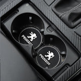 2PCS Peugeot Diamond Car Water Coaster Cup Mat
