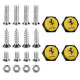4pcs/set Ferrari Logo Stainless Steel Car License Plate Bolts