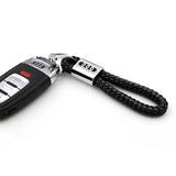 Audi Logo PU Leather Braided Rope Car Keychain